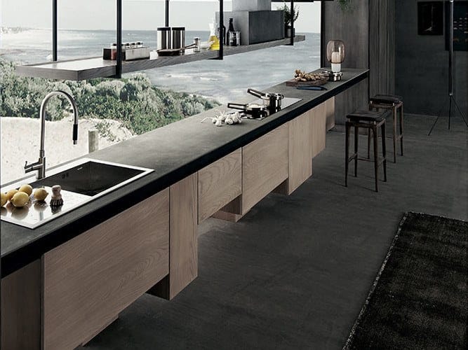 Деревянная линейная кухня Shake ARCH-00089754 - Вид №1