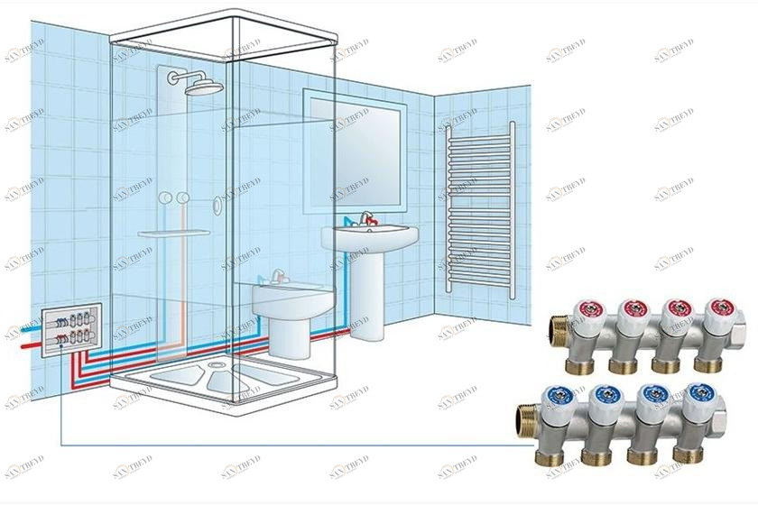 EMMETI Коллектор латунный с кранами Collettori, cassette e valvole a sfera motorizzate sun-id-1381343