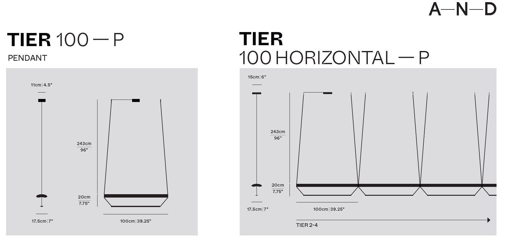 Анодированный алюминиевый подвесной светильник A-N-D Tier ARCH-00134503 - Вид №1