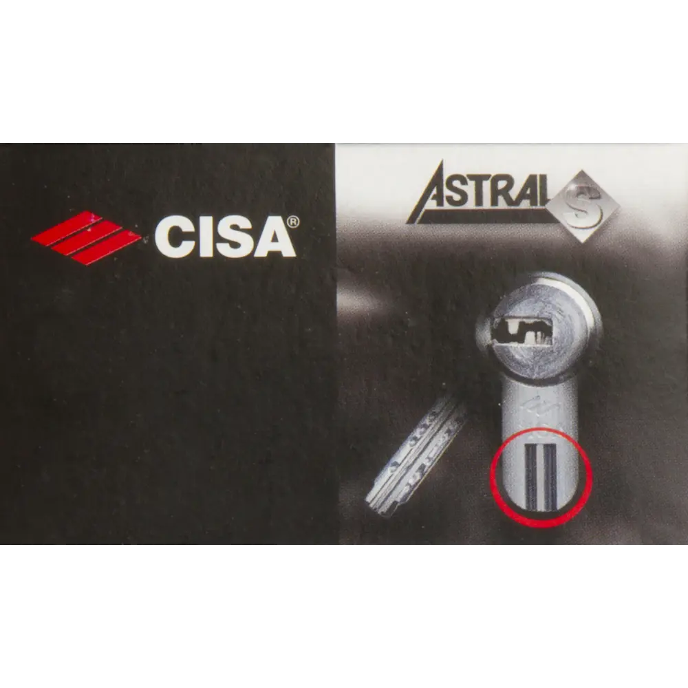Цилиндр Cisa Astral S ОА3S7-91.00, 40x10x25 мм, ключ/шток, цвет латунь, без вертушки STLM-2051153 - Вид №3