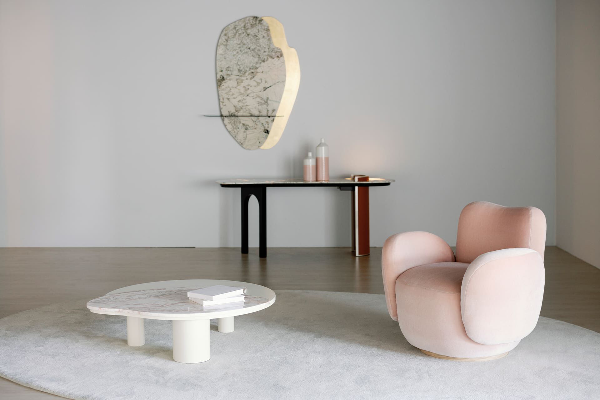 Кресло из мохера с подлокотниками Greenapple Conchula ARCH-00048023 - Вид №4