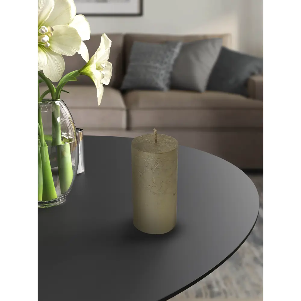 Santreyd: Декоративная свеча-столбик «Рустик» в золотистом оттенке 83305492 STLM-0040298 - Вид №3