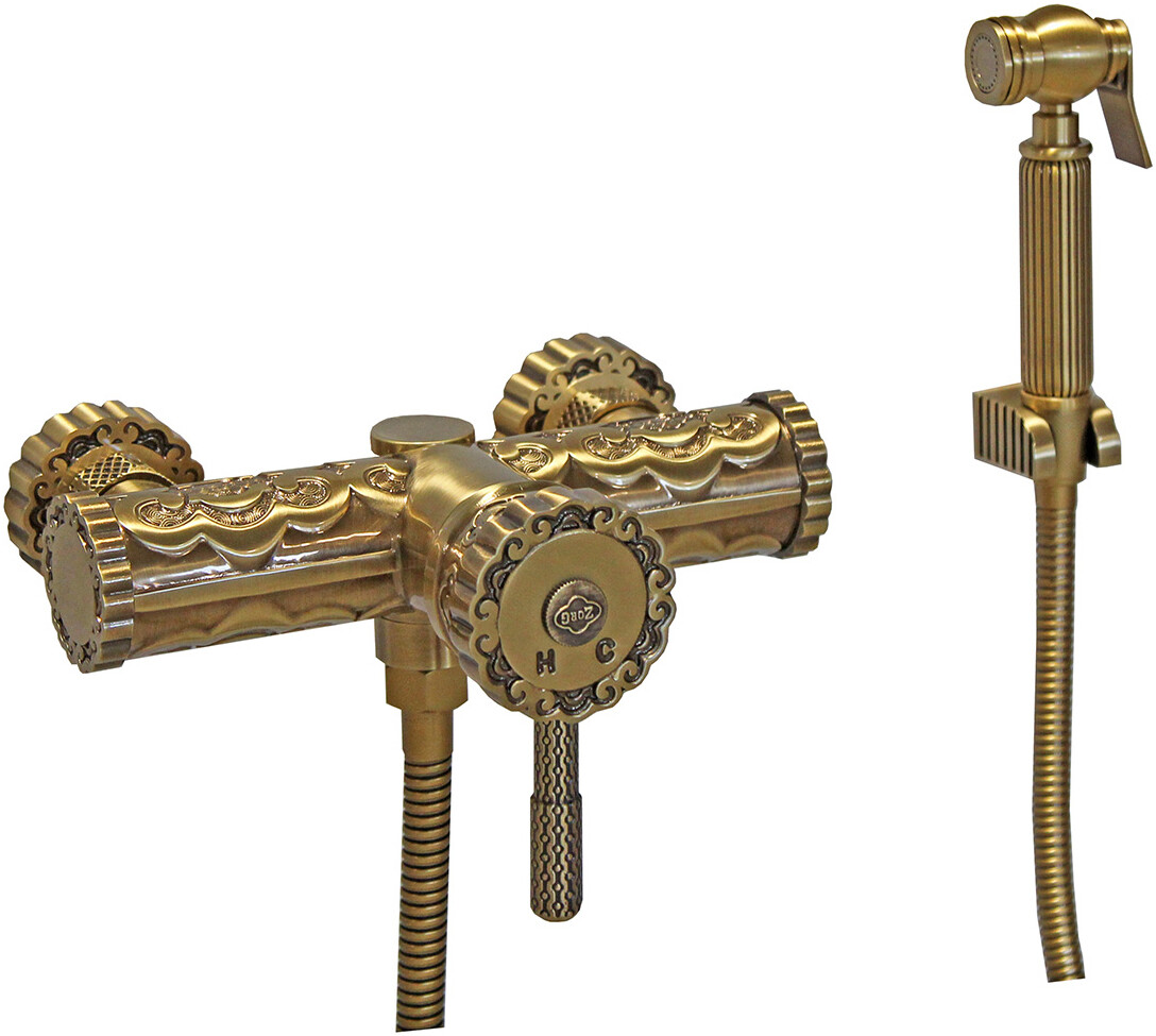 Гигиенический душ ZorG Antic A 123 BD-BR со смесителем, бронза