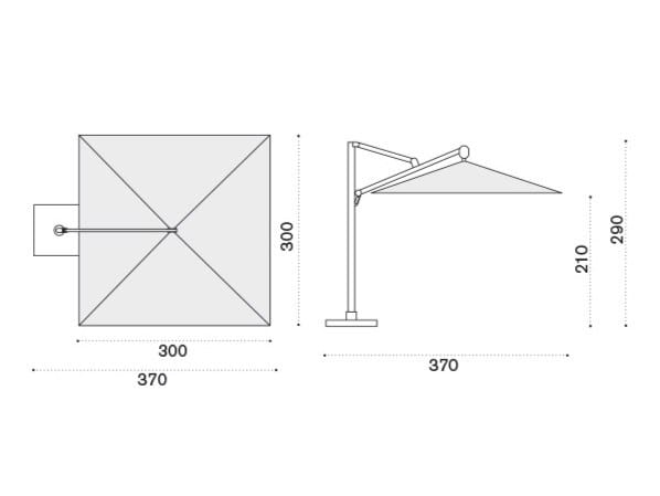 Квадратный поворотный зонтик с боковым полюсом Ethimo Freedom ARCH-00128153 - Вид №9