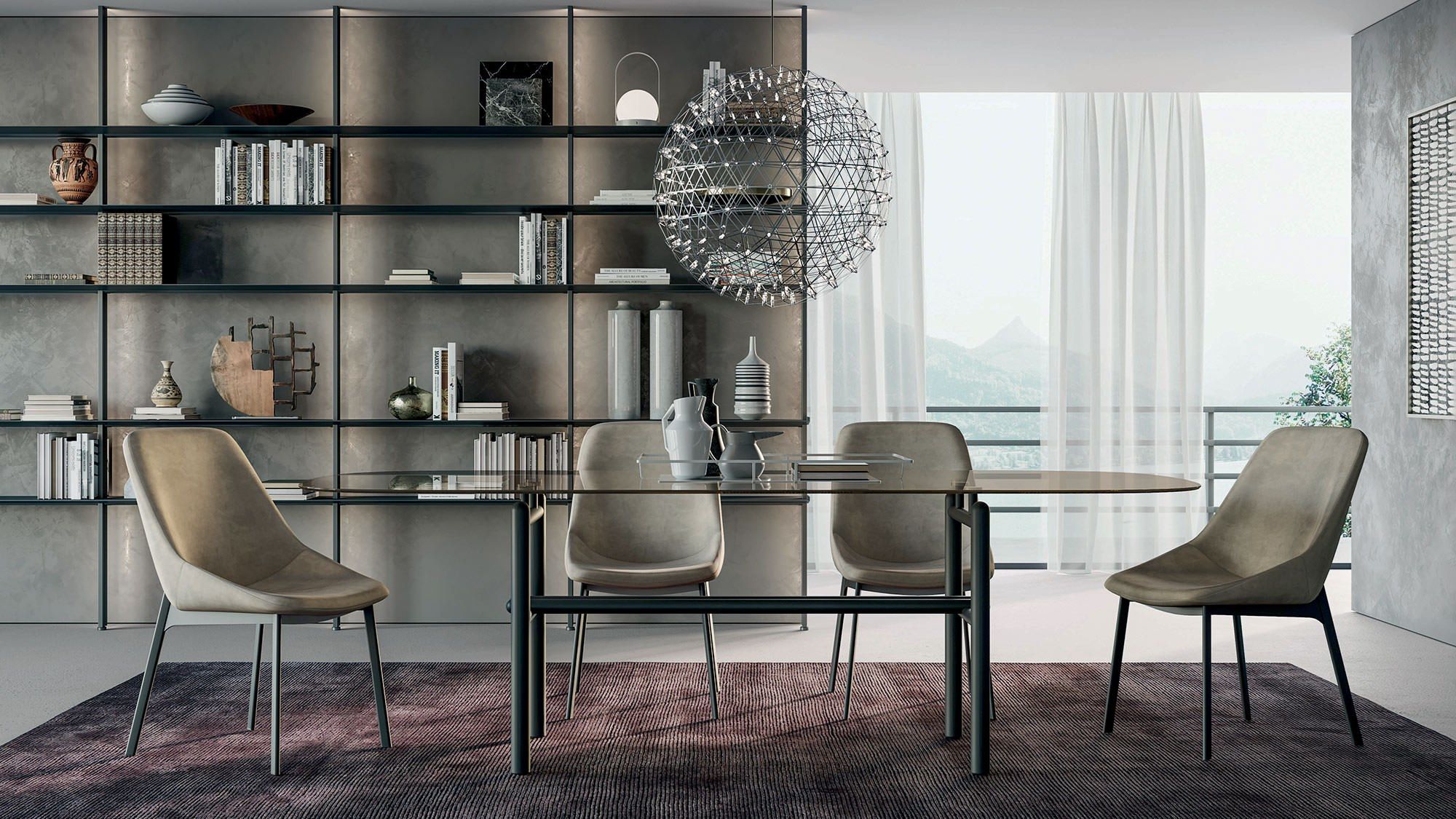 Деревянный двухсторонний самонесущий книжный шкаф Dall'Agnese Supernova ARCH-00062939 - Вид №2