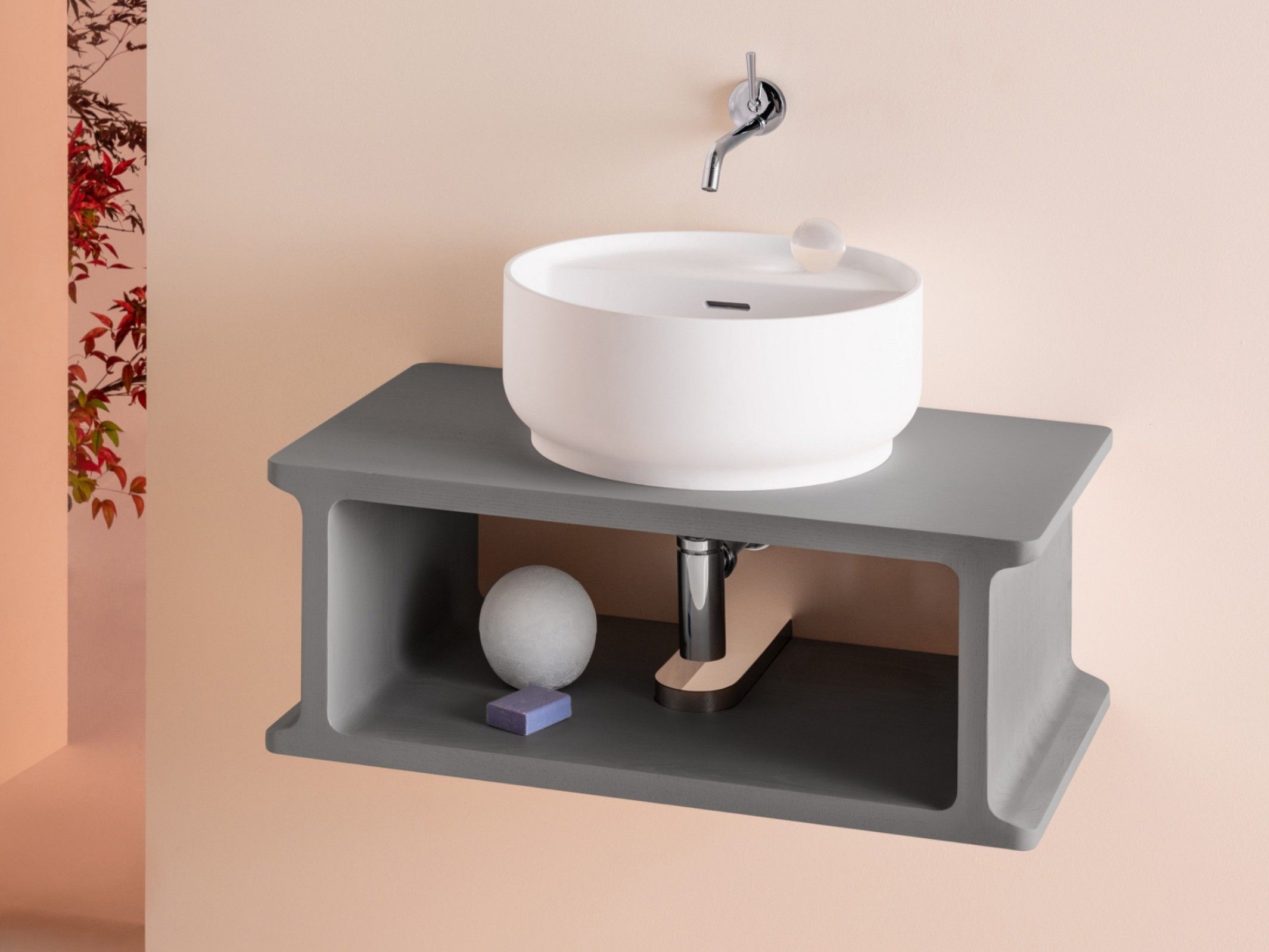 Одиночный подвесной умывальник из ясеня Zucchetti Beam ARCH-00108152