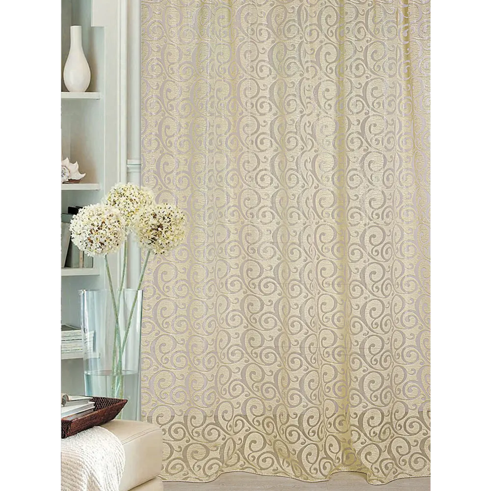 Тюль на ленте «Восток» 250x260 см вензель цвет экрю ТОРГОВЫЙ ДОМ ТЕКСТИЛЬ STLM-2108448