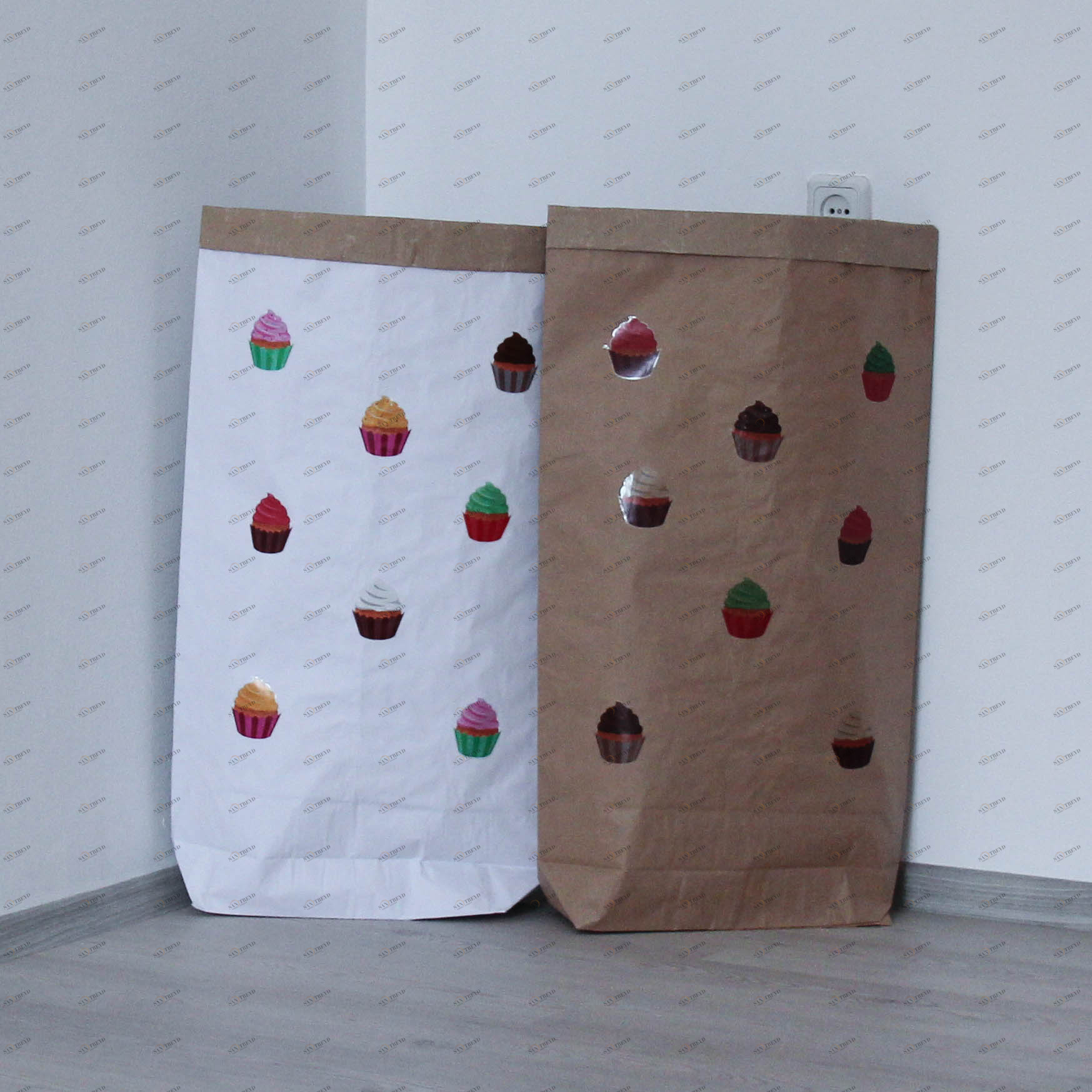 Эко-мешок для игрушек Cupcakes из крафт бумаги VAMVIGVAM  282018 Белый;бежевый Santreyd 