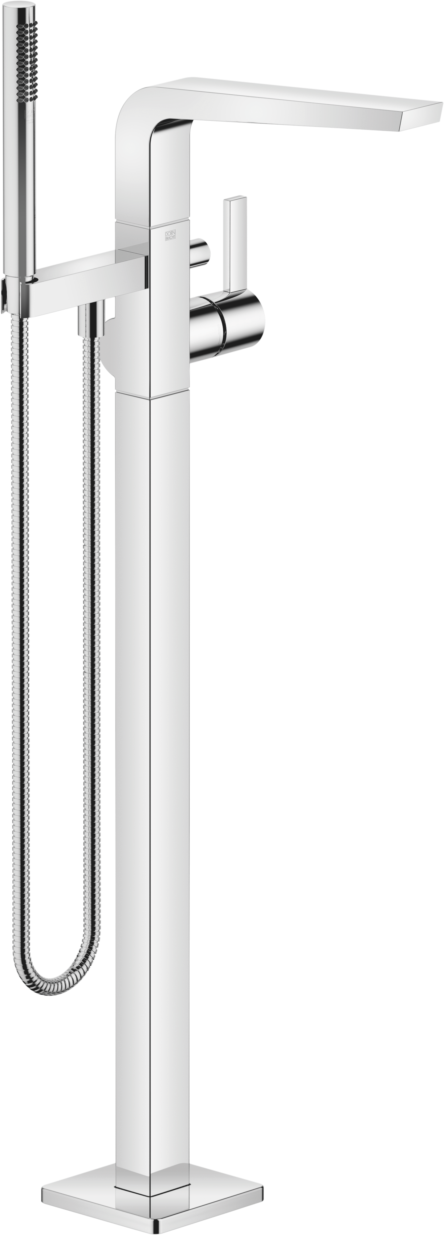 CL.1 Смеситель для ванны однорычажный со стояком для отдельно стоящего монтажа с ручным душем - Хром