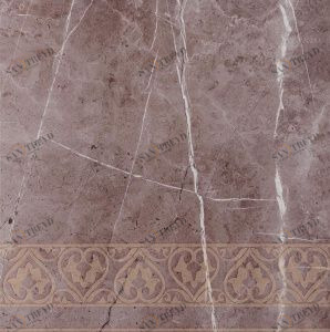 Luxor 600x600 Floor Clasic Decor Border Brown Glossy Santreyd 838