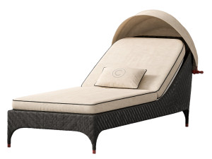 Садовая кровать из дерева и ткани с солнцезащитным козырьком