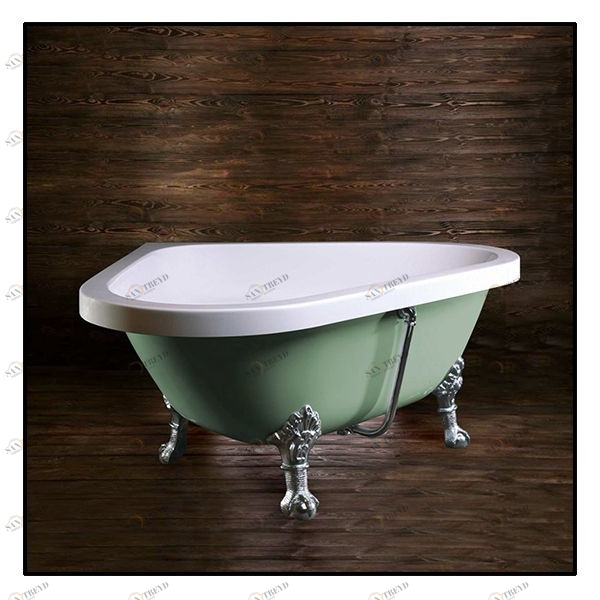 Ванна Akcjum Camelia WR-07-05-Ch-A угловая салатовая с хромированными ножками WR0705CHA