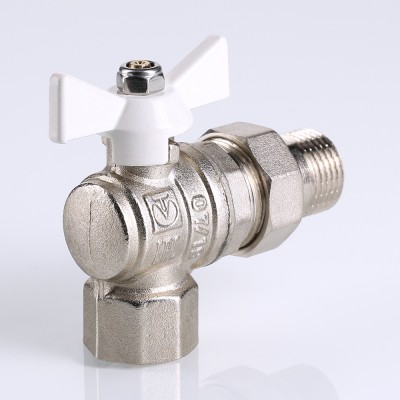 VT.228.NW.05 Кран шаровой VALTEC BASE угловой с полусгоном и белой ручкой Valtec 3/4"  - Вид №7