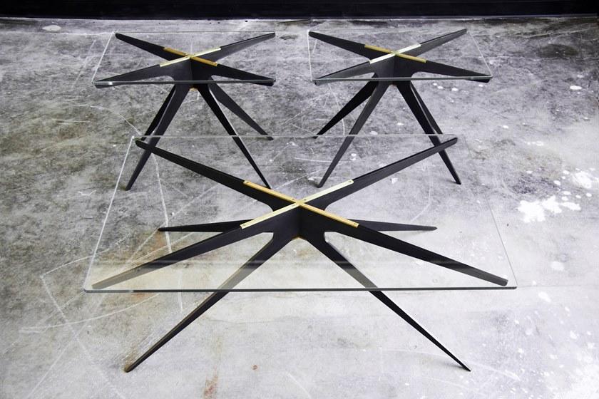 GABRIEL SCOTT Высокий прямоугольный журнальный столик из стали и стекла Dean sun-id-1492784 - Вид №4