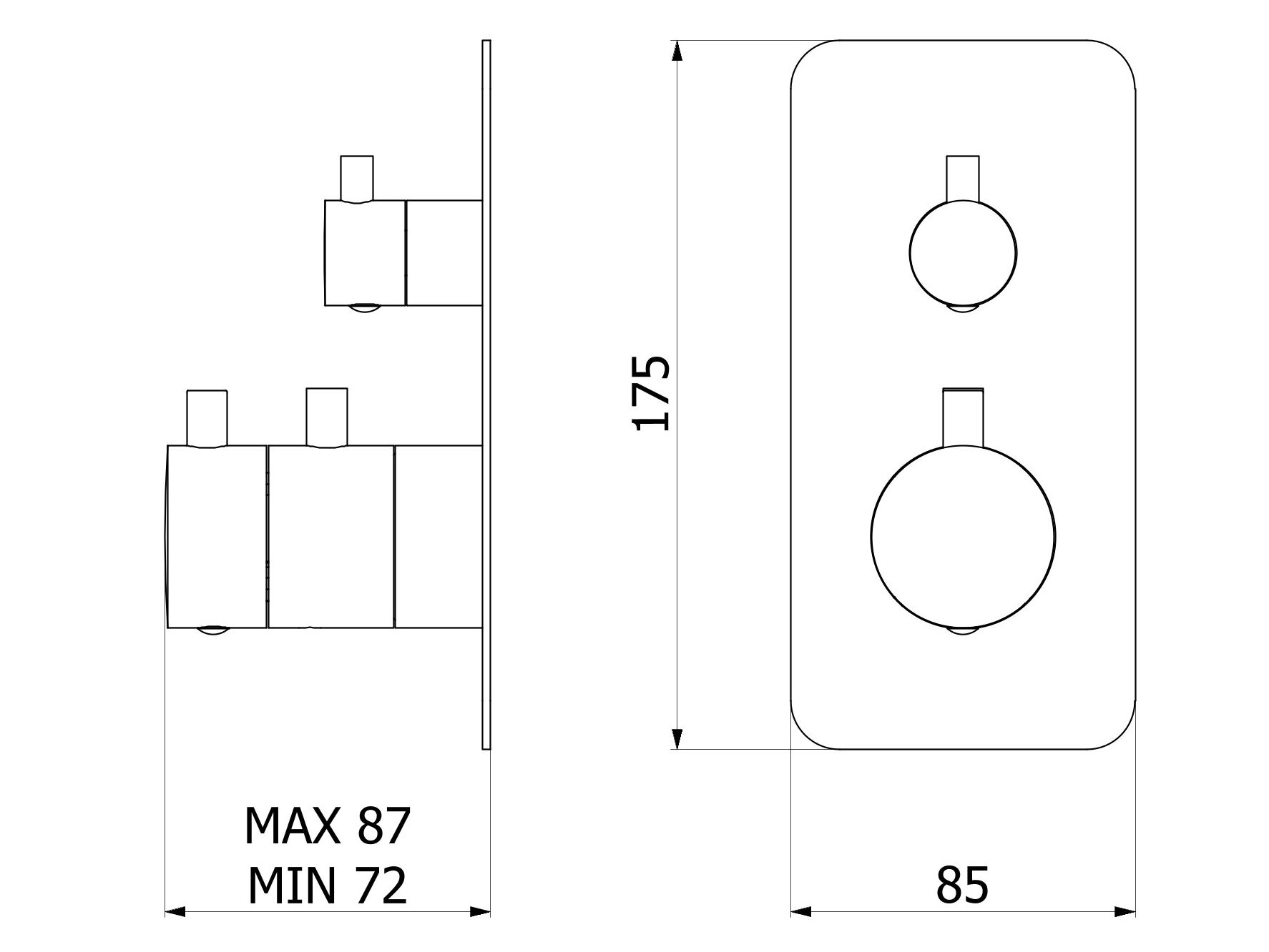Термостатический смеситель для душа с переключателем IB Милан Турин ARCH-00095710 - Вид №13