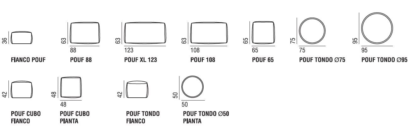 Прямоугольный пуф из ткани Verzelloni ARCH-00088542 - Вид №2