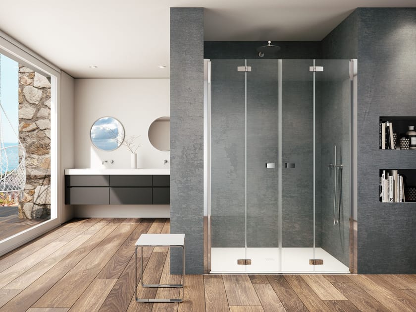 Стеклянная ниша душевая кабина с распашной дверью Provex Industrie Kombi ARCH-00052780