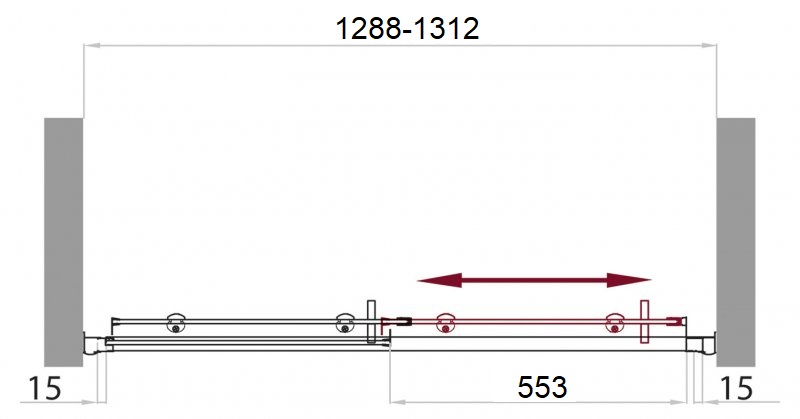 Душевая дверь в нишу BelBagno UNO-195-BF-1-130-C-Cr - Вид №4