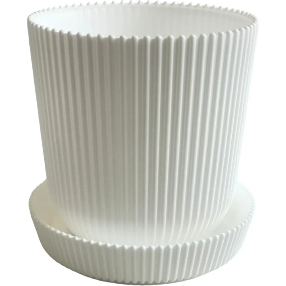 Горшок для цветов Тek.А.Тek 16x16x15.5 см v2.4 л пластик белый ТЕК.А.ТЕК Le Gaufre STLM-2061187