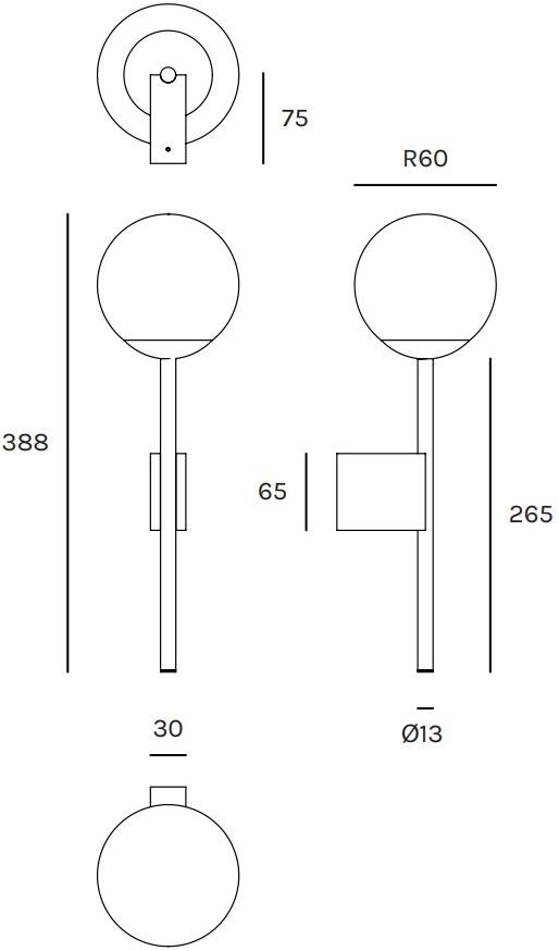 Olev Настенный светильник из металла La pallina 2262  - Вид №3