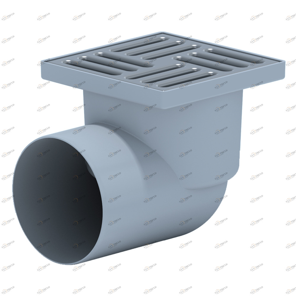 Трап горизонтальный нерегулируемый с выпуском 110мм, с нержавеющей решеткой 150х150 мм ТА 1112 АНИ пласт 7205
