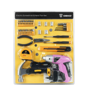 93817300 Отвертка аккумуляторная DKS4, 4 В Li-ion 1.3 Ач и набор инструментов Tools Kit 063-4109, 36 предметов STLM-0575619 DEKO