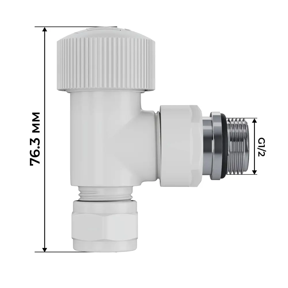Термостатический комплект для радиатора угловой Royal Thermo Design Pro 1/2" латунь цвет белый 89423309 STLM-2030624  - Вид №5
