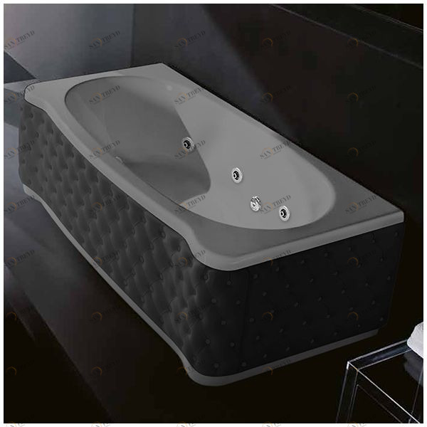 Ванна Gruppo treesse New Classic Young STD-V6747-SX-KC-SE серая с гидромассажем прямоугольная левая чёрная кожа STDV6747SXKCSE