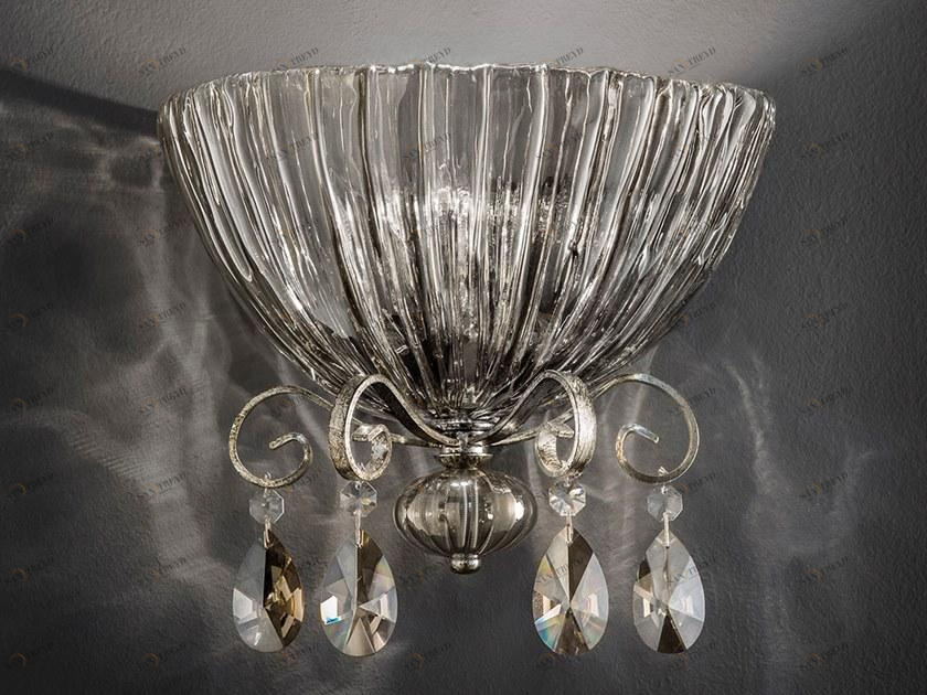 Masiero Настенный светильник из металла с кристаллами Antika sun-id-1515867