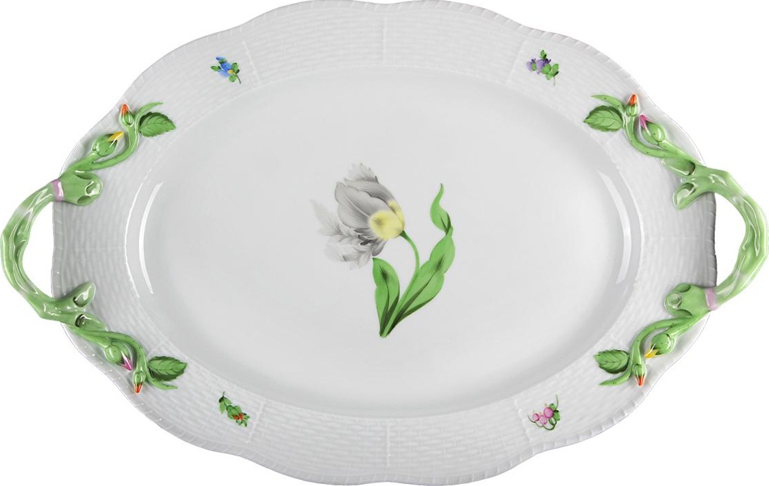 68908 Herend Блюдо овальное с ручками 38см "Китти" Фарфор 