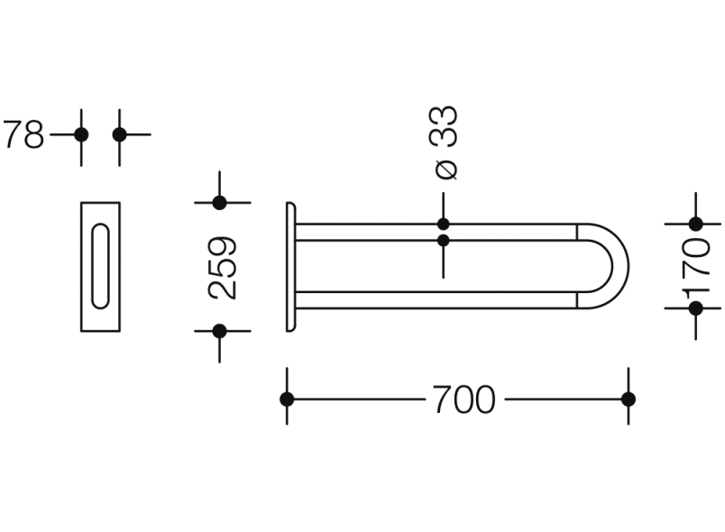 801.50B310 ручка поддержки стены HEWI Edition matt | Polyamid  - Вид №5