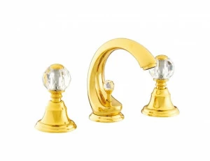 036101.000.62 Раковина с тремя отверстиями и кристаллами Swarovski Сатин никель