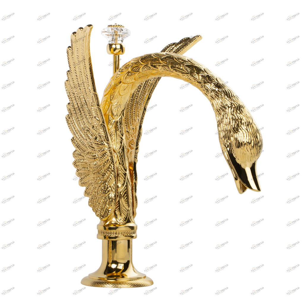 C46-1S1 C46-1S1 Излив для раковины, на бортике Пылающий лебедь Cristal & Bronze CYGNE FLAMANT 