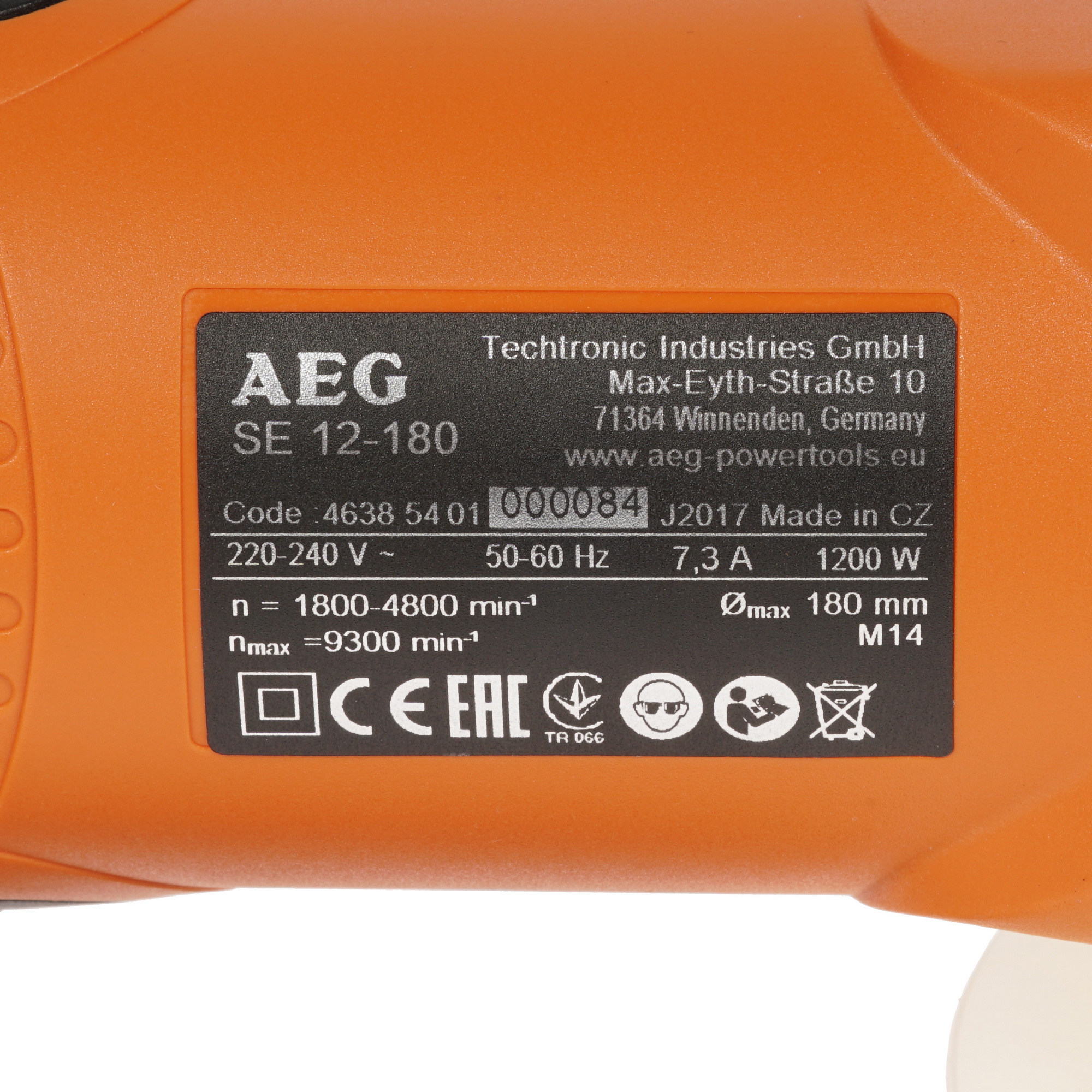 Углошлифовальная машина (УШМ) AEG SE 12-180 7998317 STDN-0123505 - Вид №4