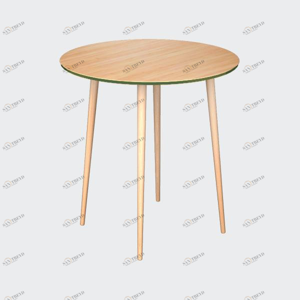 Обеденный стол круглый шпон зеленый 80 см "Спутник" WOODI  00-3966045 Бежевый;зеленый 