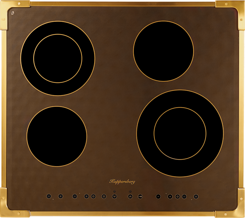 FA6RC Bronze Электрическая, электрич. независимая варочная поверхность стеклокерамическая, ширина 58 см, 4 зоны ускоренного нагрева hi-light, 2 зоны с двойным расширением, сенсорное управление, 9 уровней мощности, программирование времени приготовления, а Santreyd 