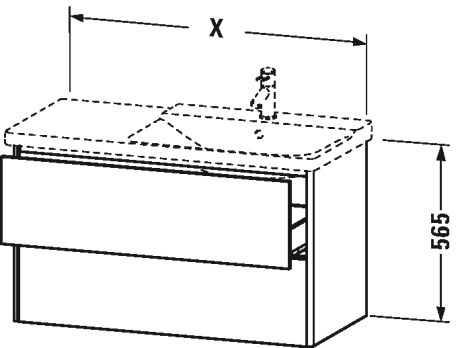 XS418707575 XSquare Тумбочка подвесная Лен, декор Duravit - Вид №3