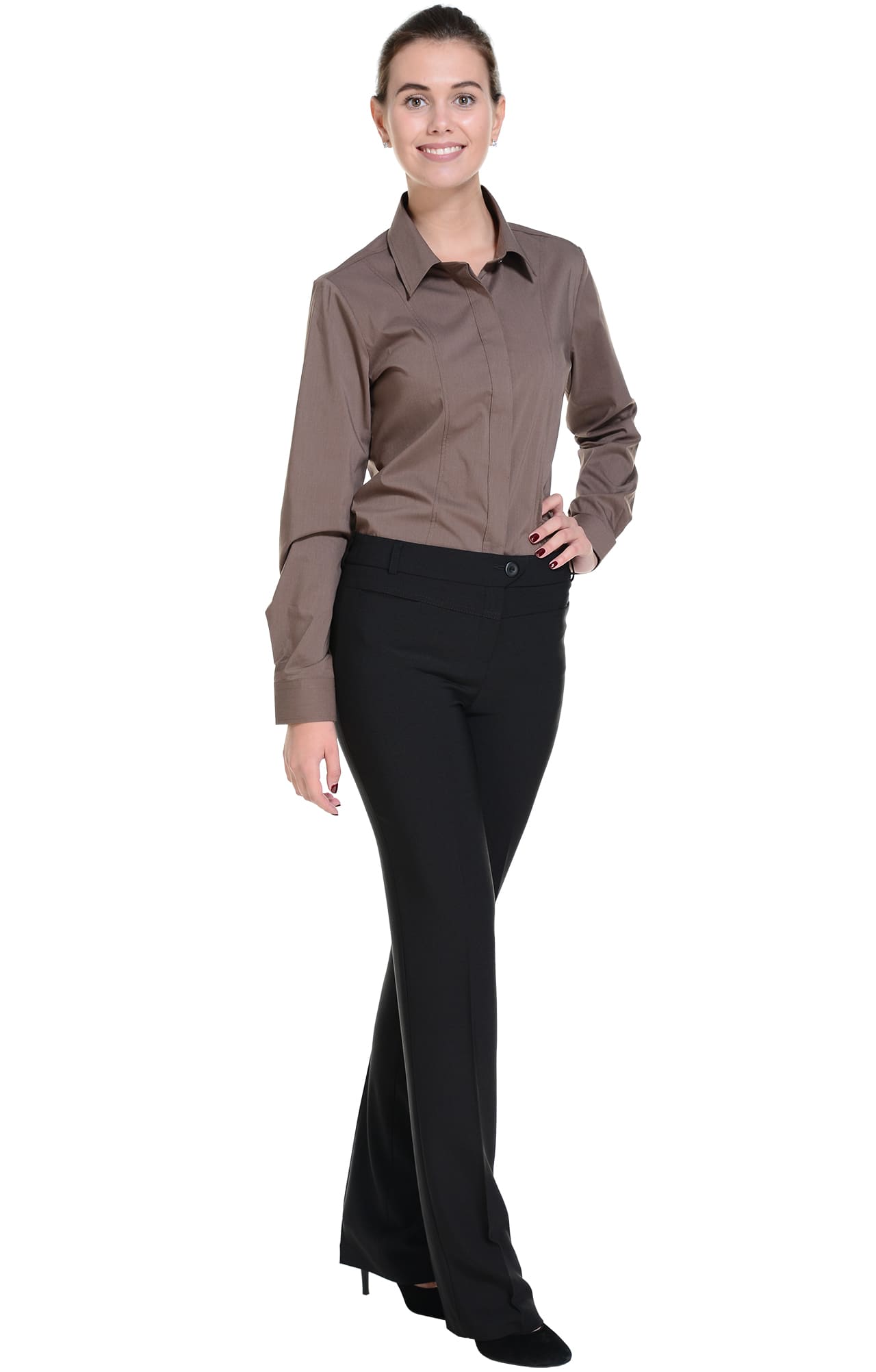 62513 Рубашка женская  chocolate El-Risto  Корпоративная одежда  размер 48 (XL)  - Вид №5