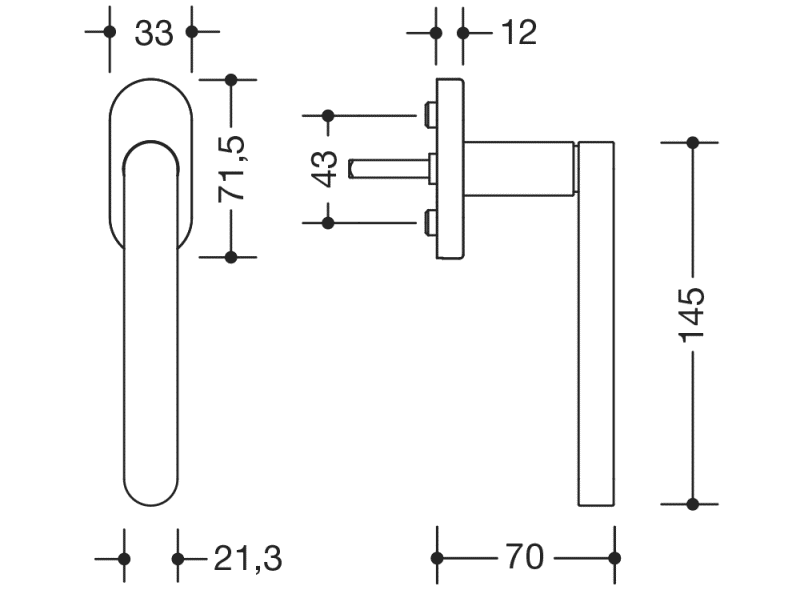 270XAFG.1 оконная ручка HEWI Serie 270 | Edelstahl  - Вид №1
