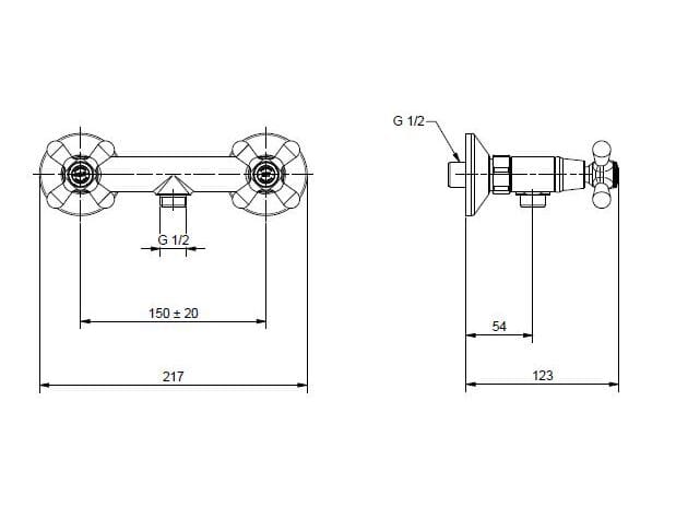 Хромированный латунный смеситель для душа Bugnatese Old ' 800 ARCH-00146108 - Вид №2