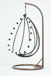 Подвесное кресло коричневое с черно-белым из искусственного ротанга 44-004-14 VINOTTI  00-3885152 Белый;коричневый;красный;разноцветный