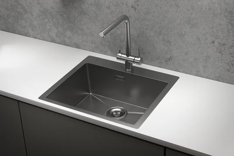 5951, СТАЛЬ САТИН, стальная кухонная мойка GRANULA 5951-ST312