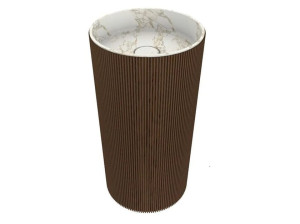 Мраморная круглая отдельно стоящая раковина