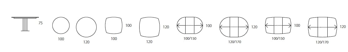 Фиксированный и выдвижной круглый или квадратный стол RIFLESSI башня ARCH-00054771 - Вид №2
