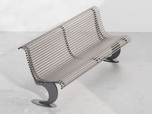 Скамья из нержавеющей стали со спинкой