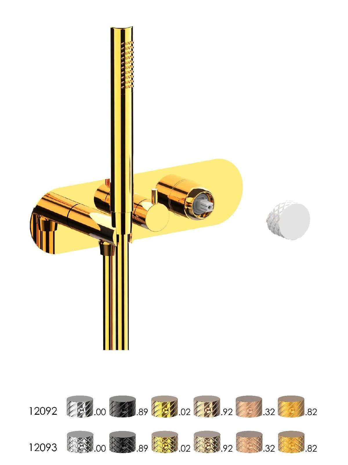 Однорычажный смеситель для душа с 3 отверстиями и ручным душем Rubinetterie Frattini Pepe XL ARCH-00030922 - Вид №9