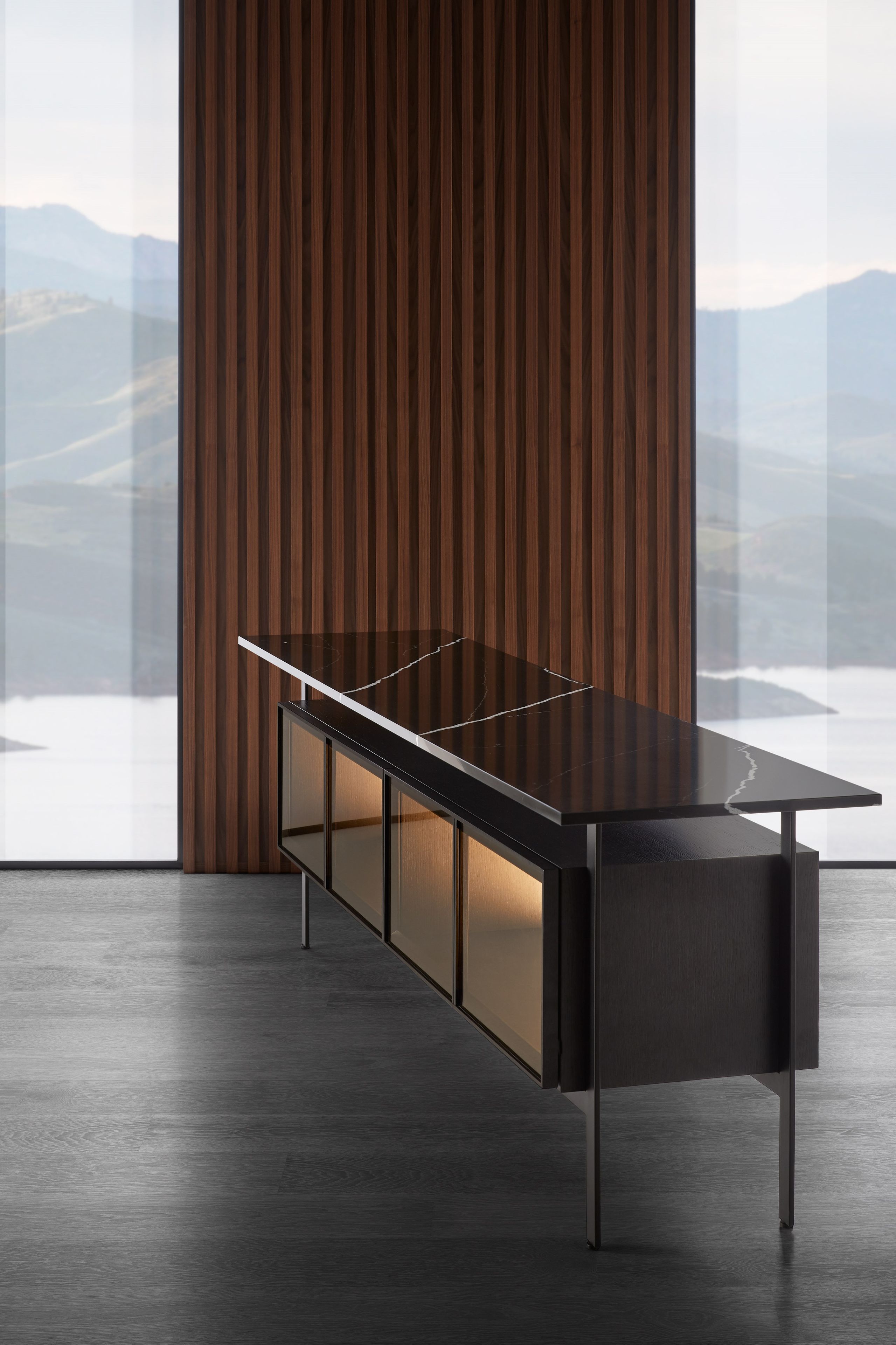 Шкаф из дерева и стекла с откидными дверями Punt Чикаго ARCH-00074008 - Вид №11