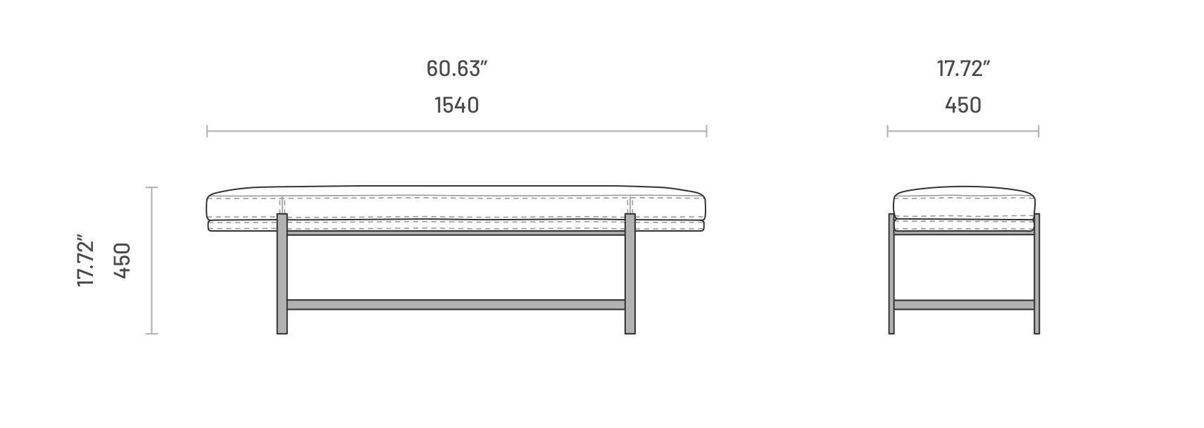 Мягкая скамейка из ткани Domkapa COLBERT L ARCH-00081202 - Вид №4