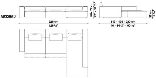 B&B Italia Диван-кресло из ткани Andy '13 sun-id-1399070 - Вид №11