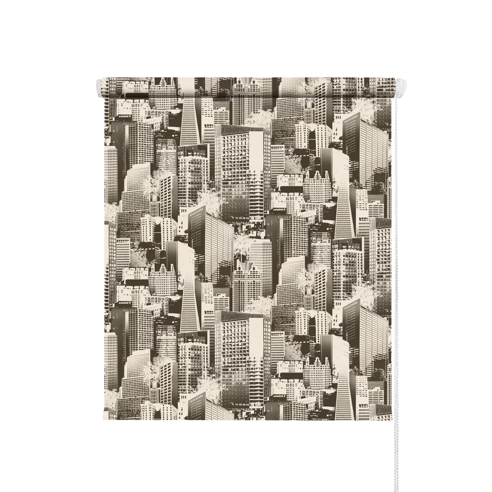 Штора рулонная Мегаполис 80x160 см черно-бежевая 89337088 STLM-2155868 DOMLEGRAND
